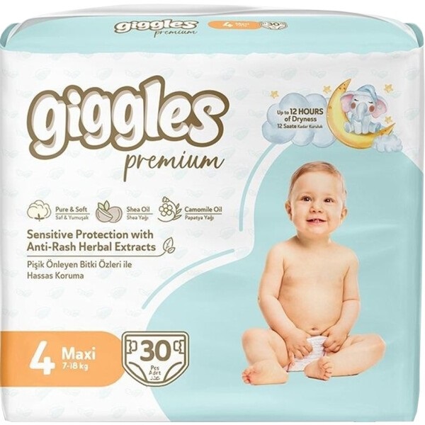 Підгузки дитячі Giggles Premium 4 Maxi 7-18 кг 30 шт